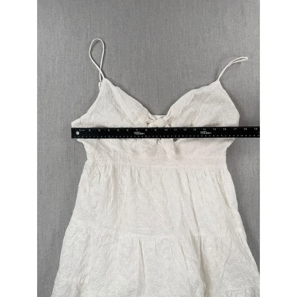 Lost + Wander White Eyelet Tiered Mini Dress Recycled Cotton WDWB03537 Womens - Picture 6 of 7